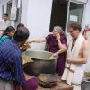 Devotees perform Anna Dhanam at Golden temple in Vellore